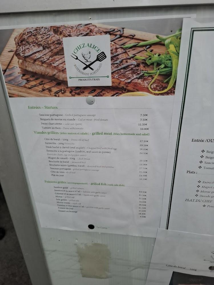 Chez Alice - Menu Image 1